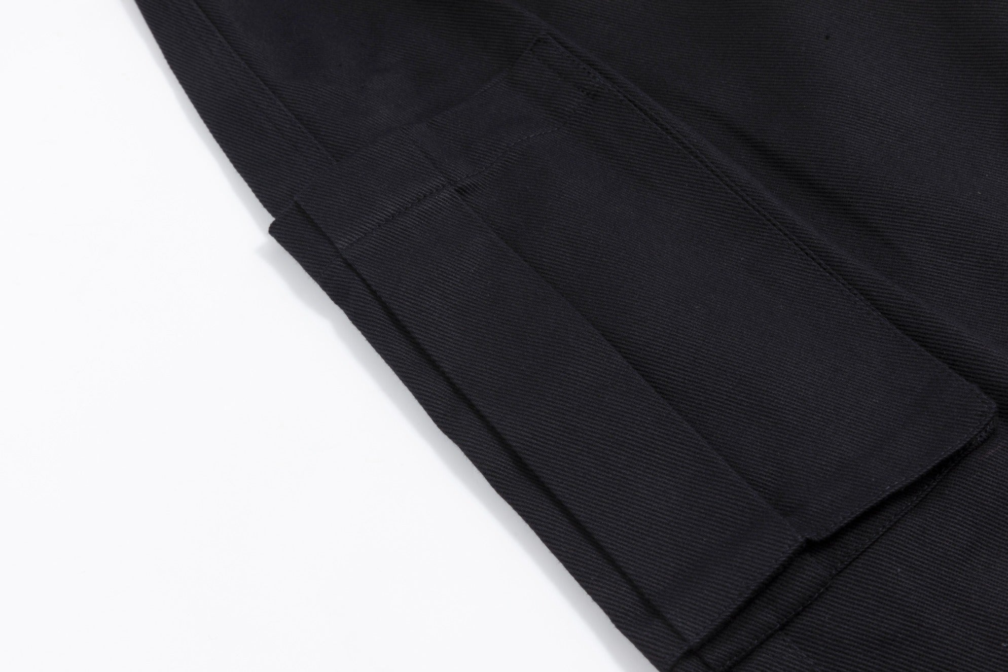 Black Multi Pocket Thin Ribbing