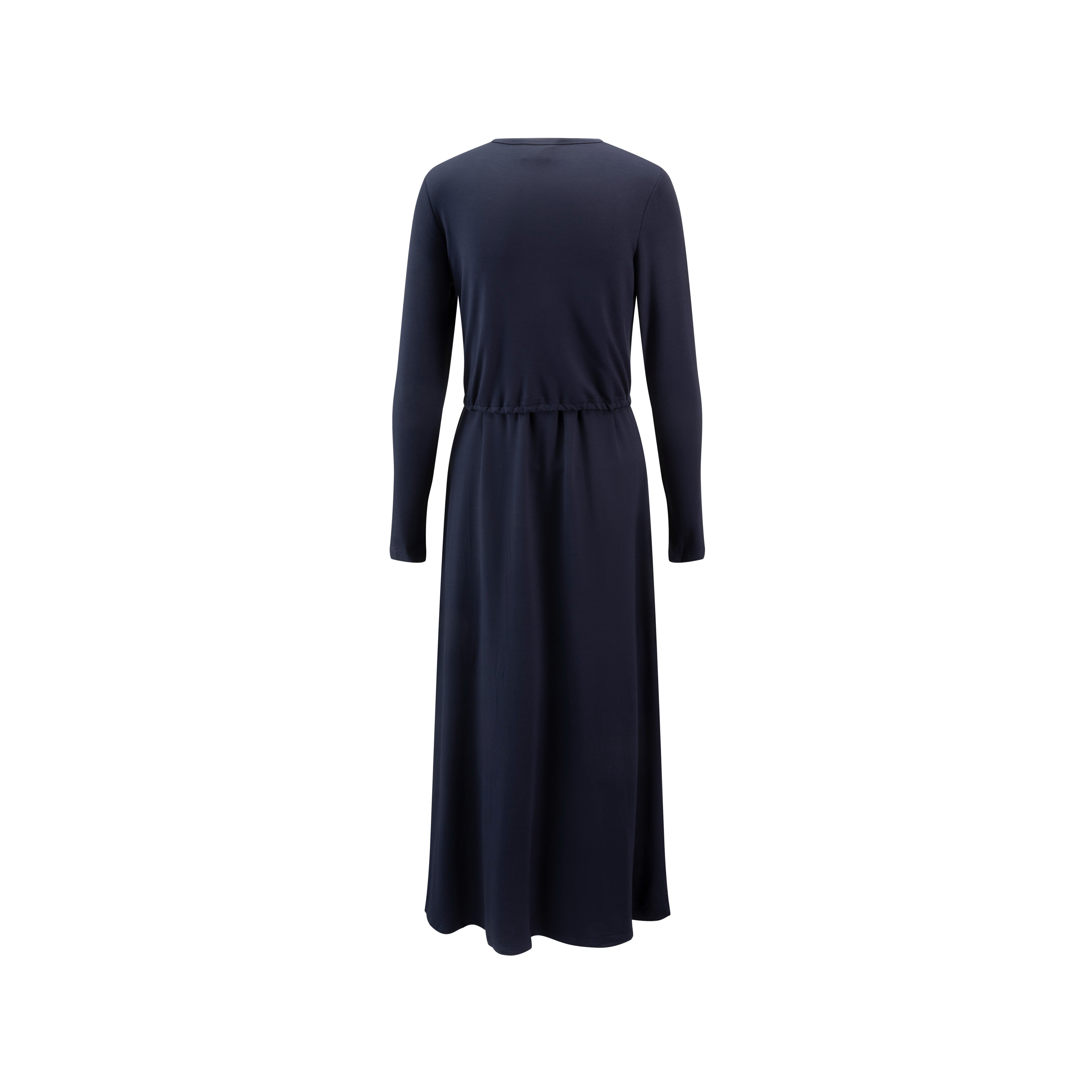 Navy Fake Two Piece Hoody Drawstring Knit Dress