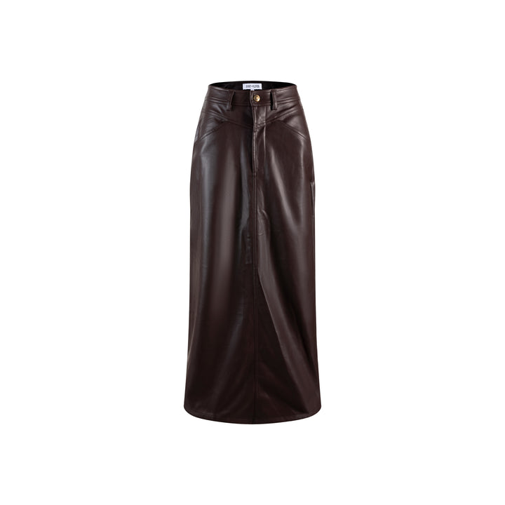 Brown Leather Skirt