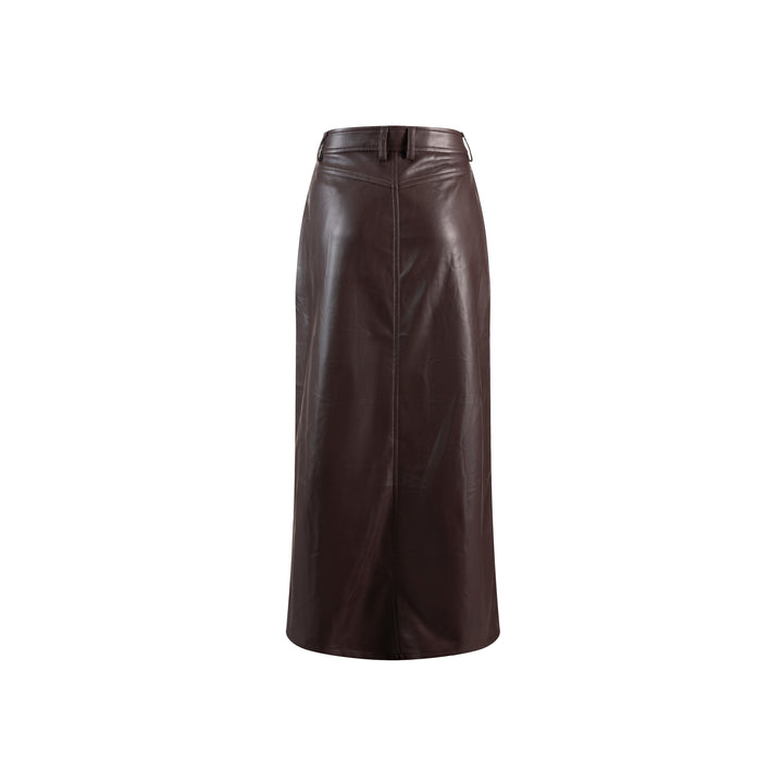 Brown Leather Skirt