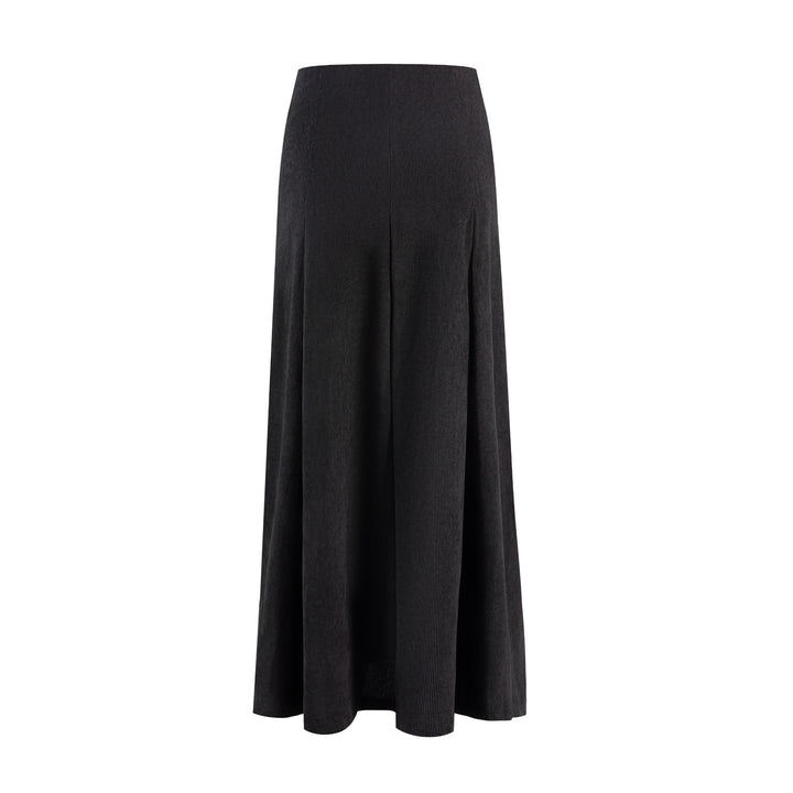 Black Courderoy Pleated Skirt