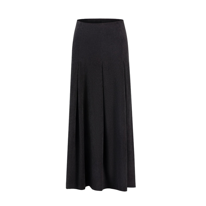 Black Courderoy Pleated Skirt