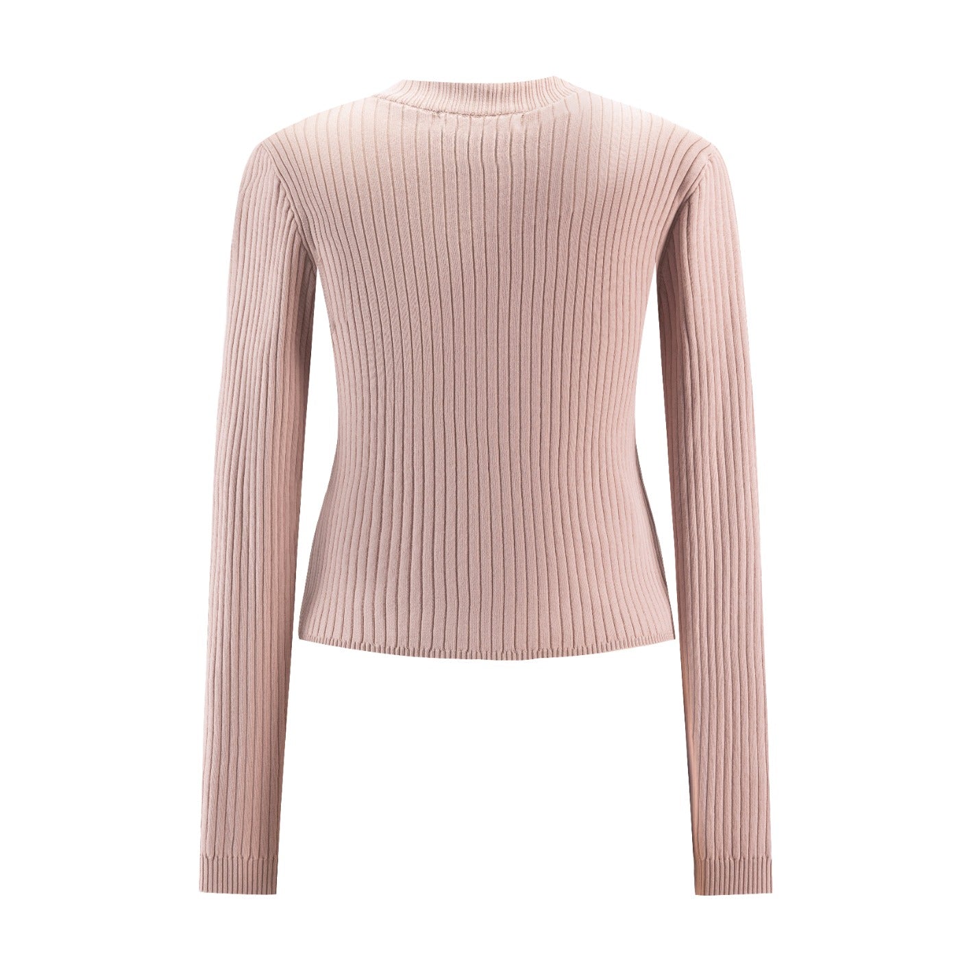 Polish Knit Ribbed Mauve Cardigan Top - TW4355T-C