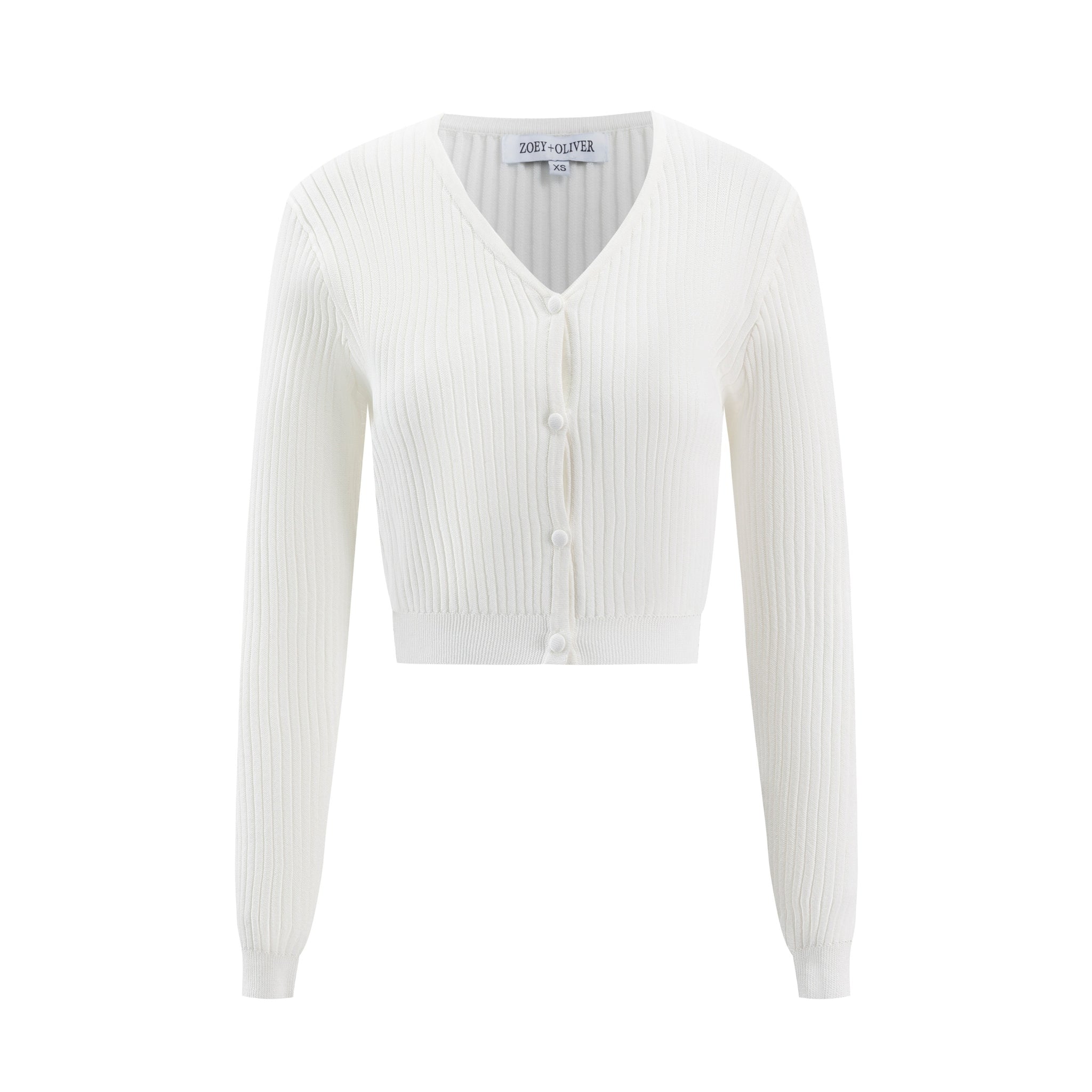 Ivory Ribbed Knit Cardigan