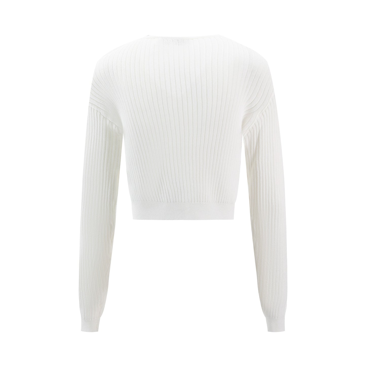 Ivory Ribbed Knit Cardigan