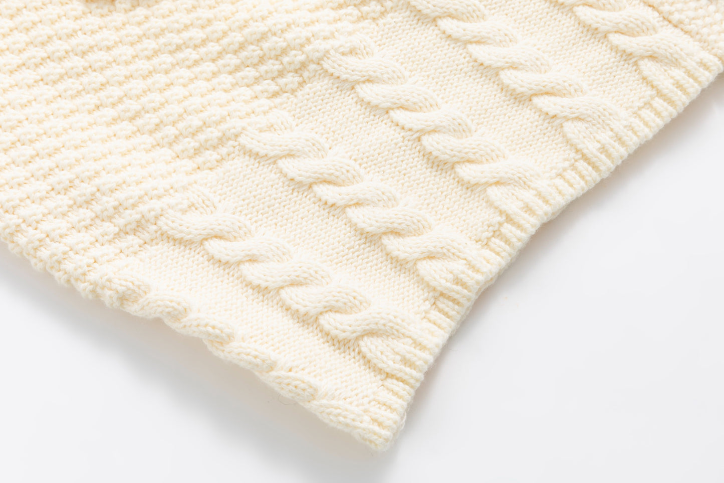 Ivory Knit Sweater With Floarl Embroidery