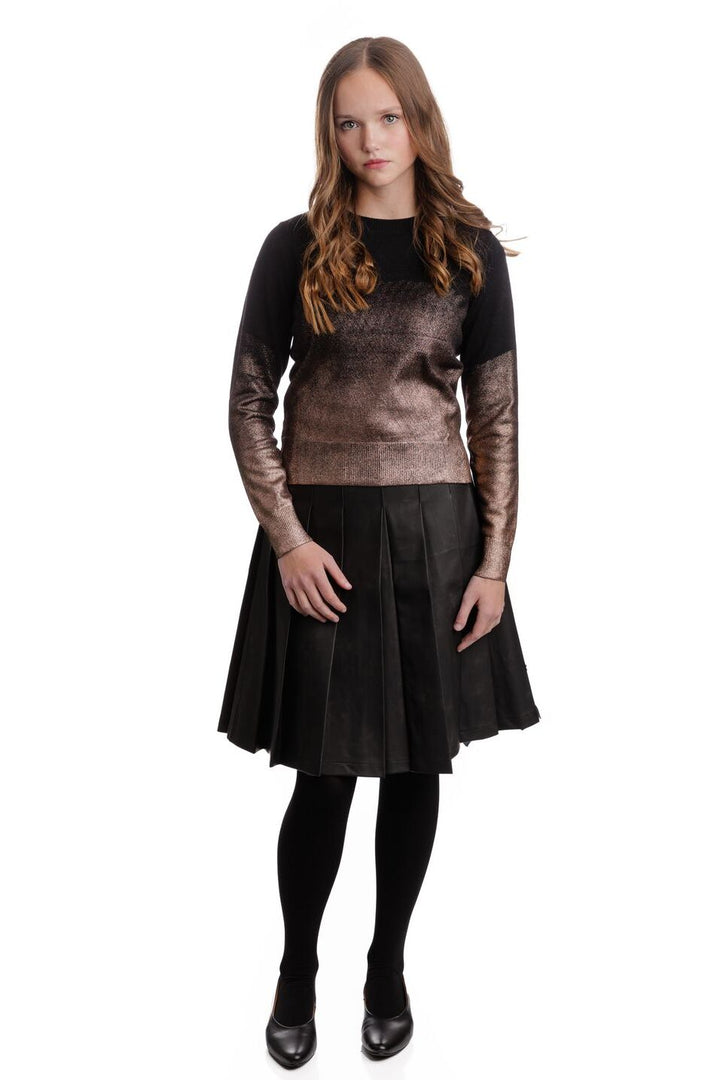 Black Knit With Copper Metallic Ombre