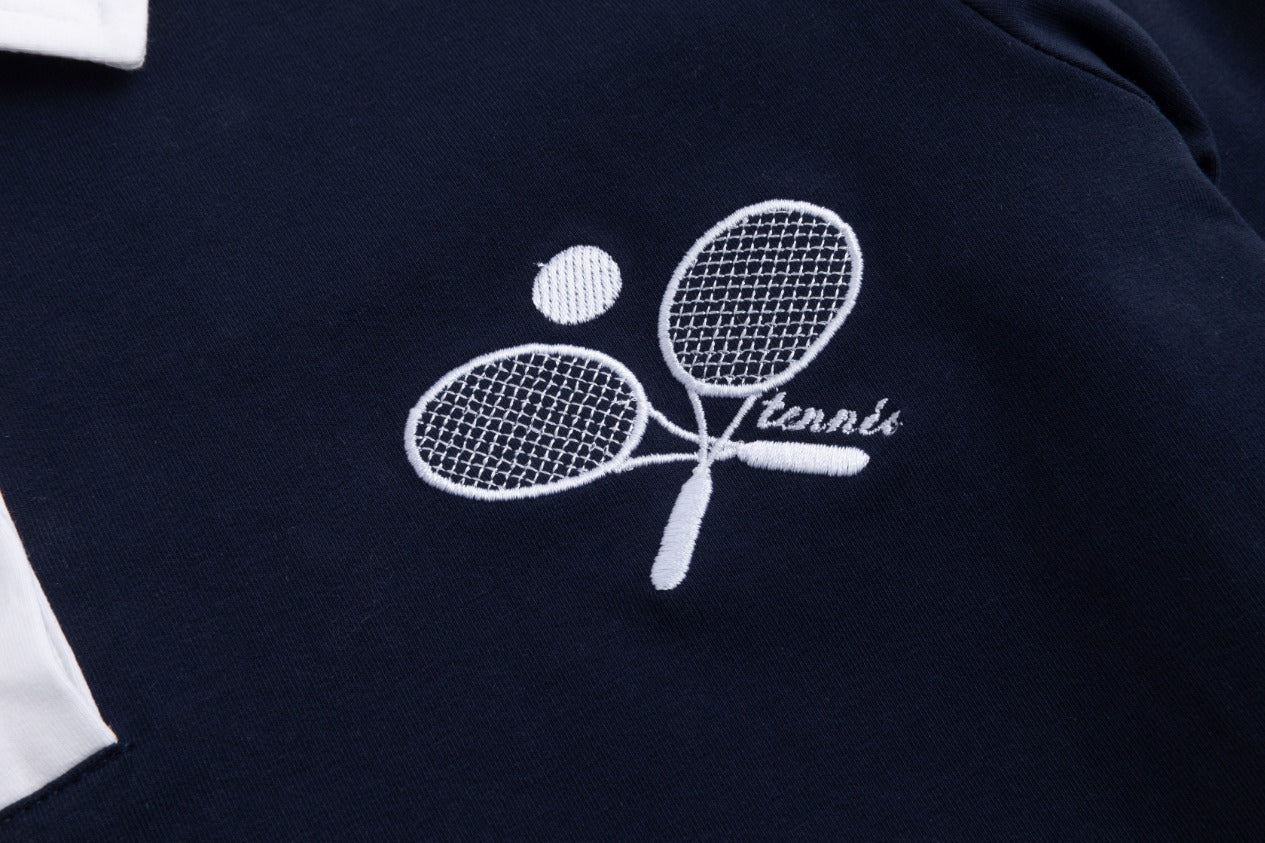 Navy Tennis Polo T-Shirt