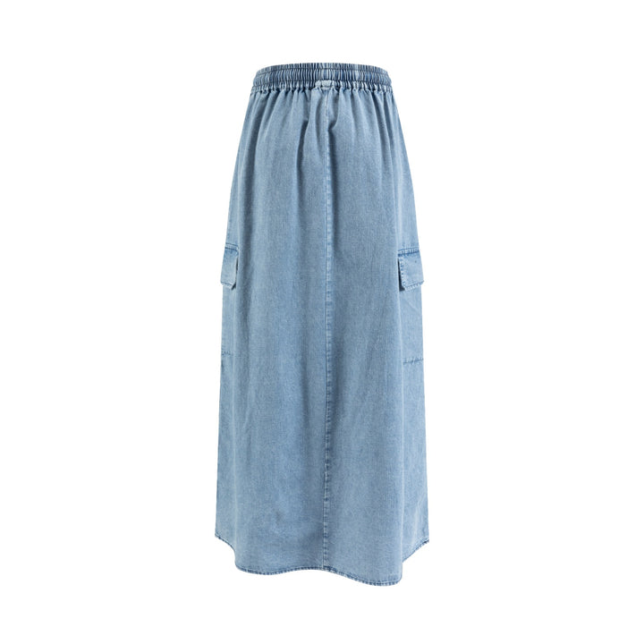 Light Blue Denim Cargo Skirt