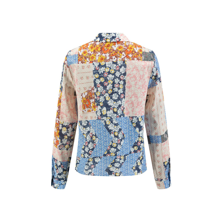 Multicolor Patchwork Printed Shirt Top