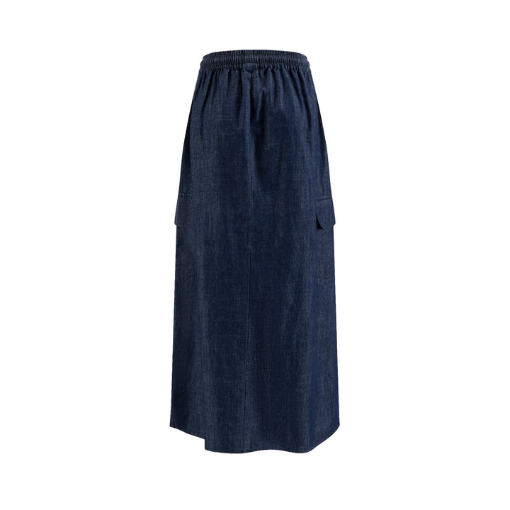 Dark Blue Denim Cargo Skirt