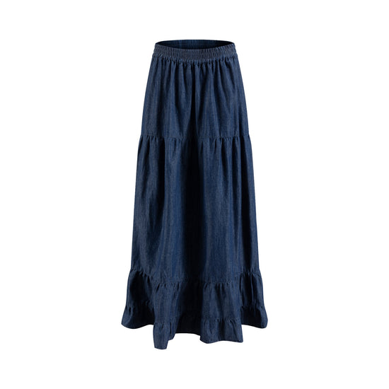 Dark Blue Denim Layer Skirt