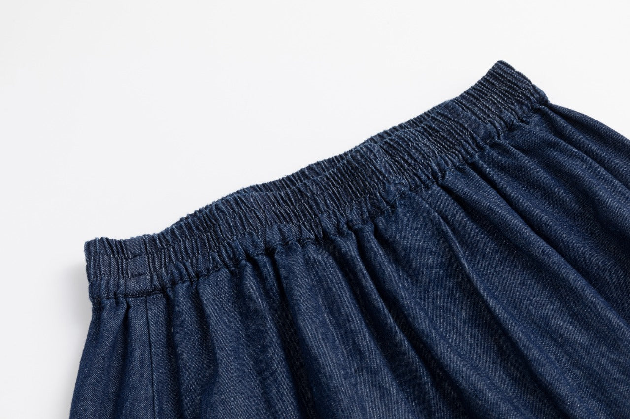 Dark Blue Denim Layer Skirt