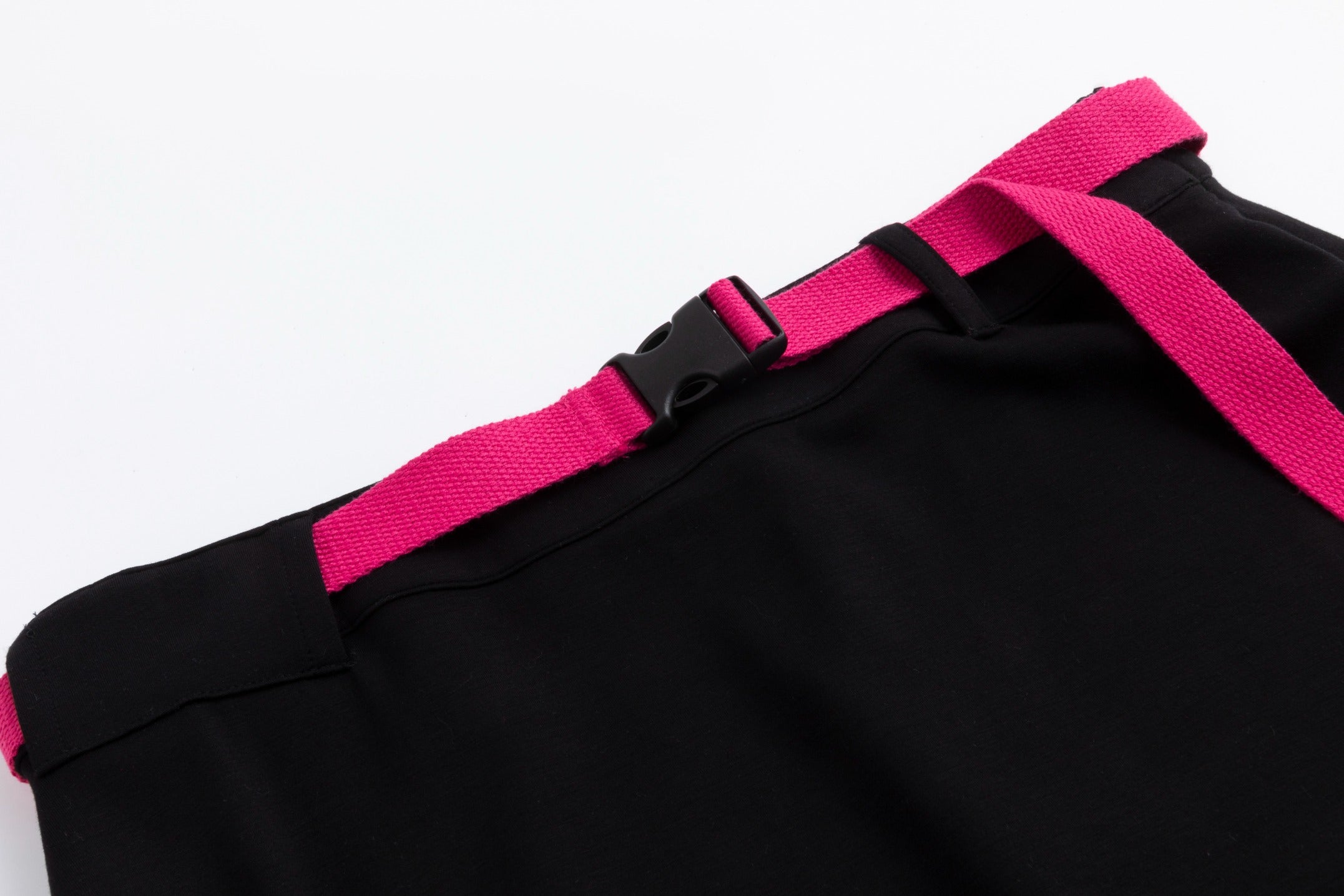 Black Skirt With Hot Pink Ribbon Belt