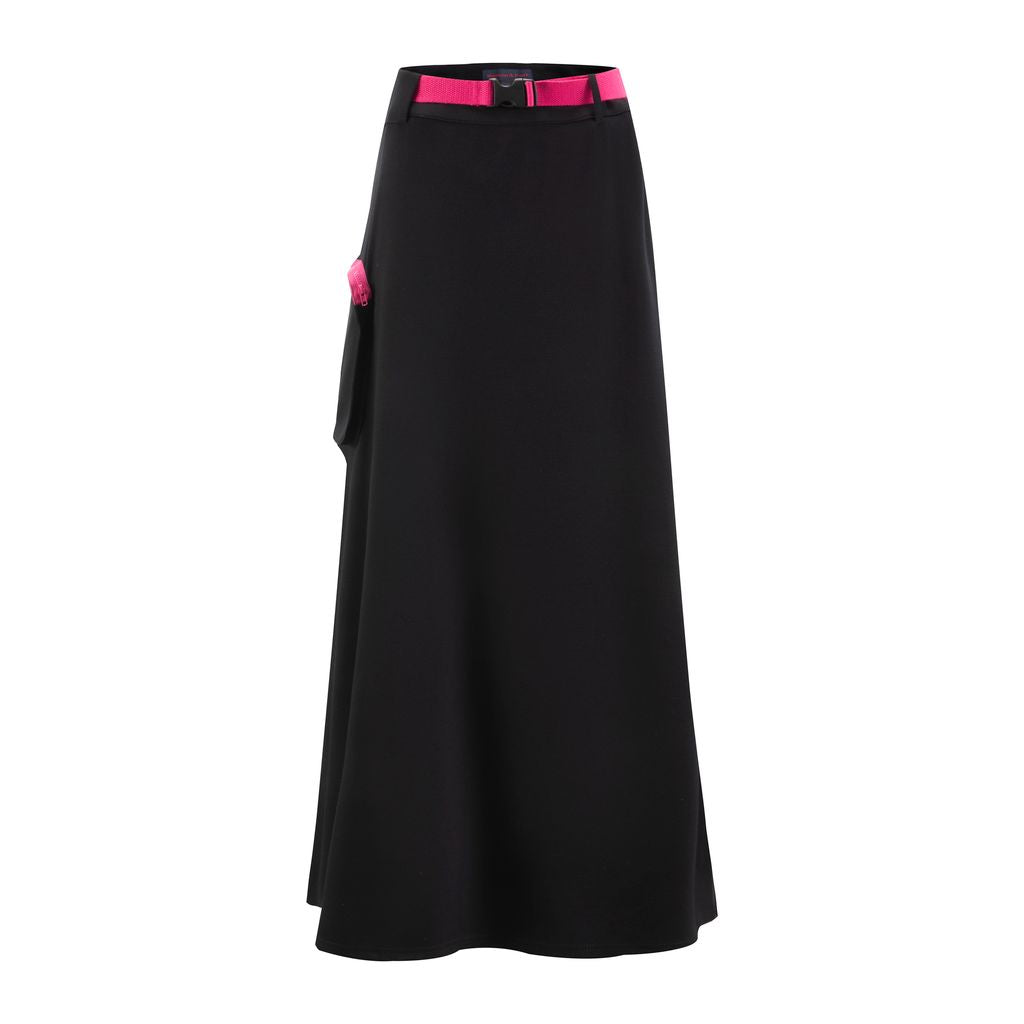 Black Skirt With Hot Pink Ribbon Belt