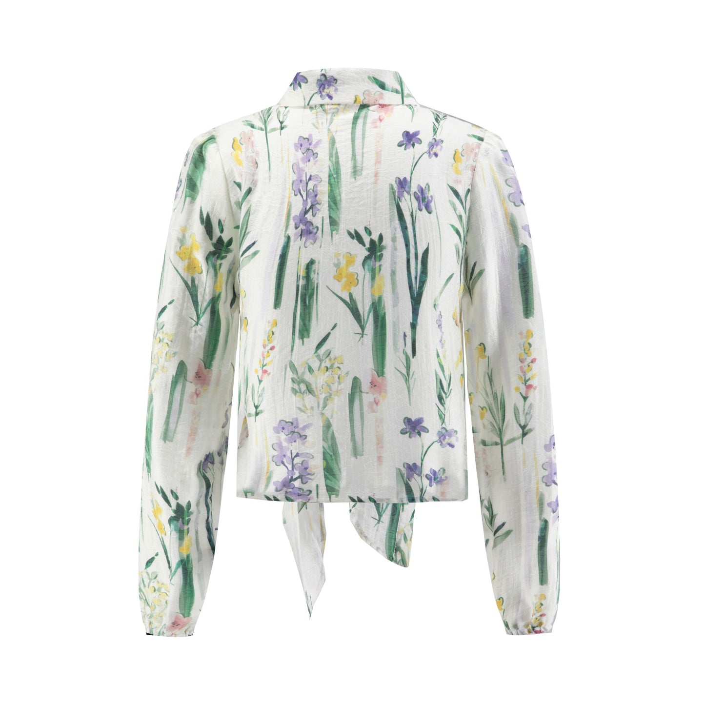 White Base Multicolor Plant Printed Top