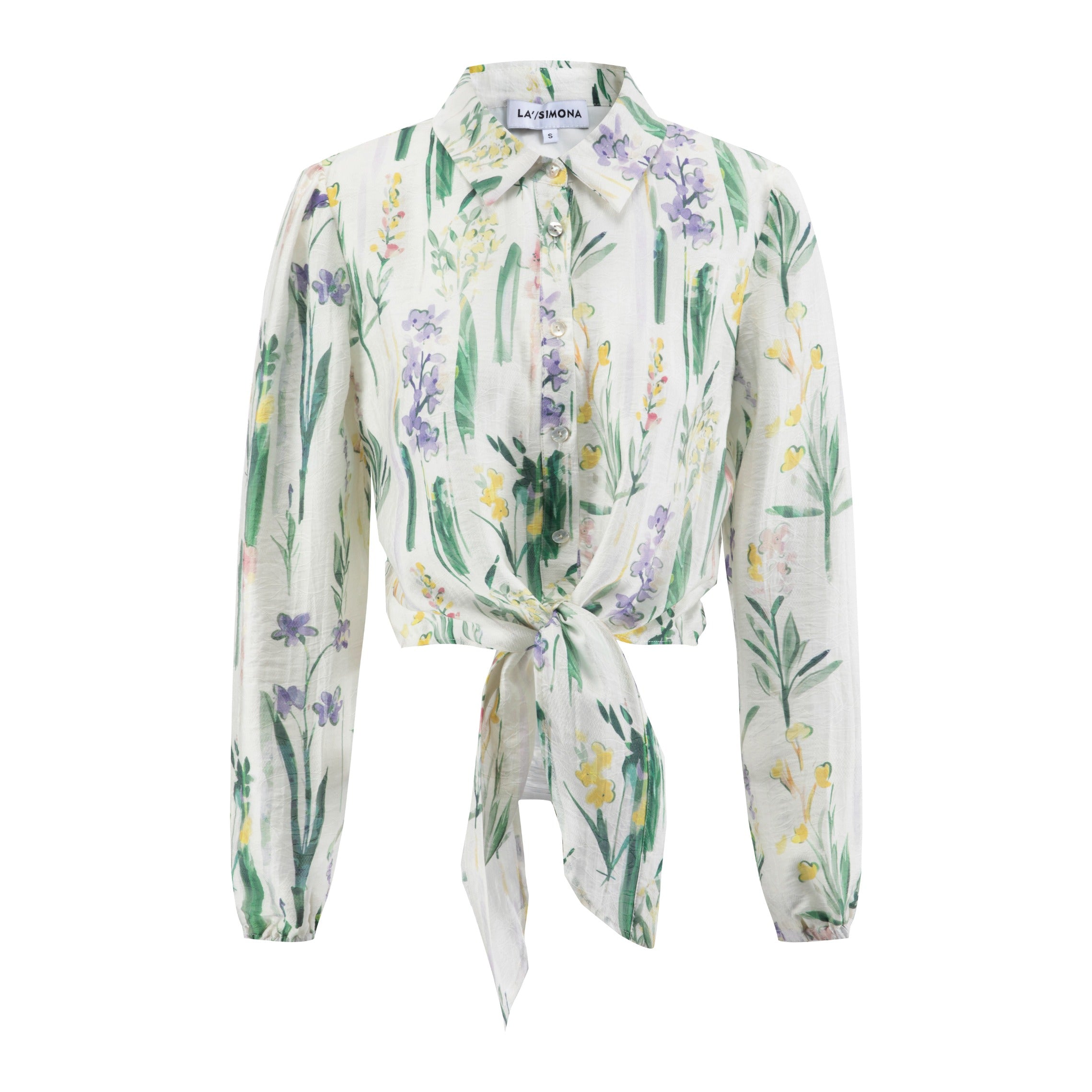 White Base Multicolor Plant Printed Top