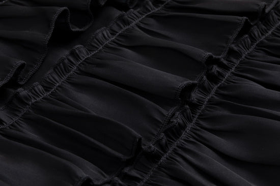 Black Satin Ruffle Cake Skirt