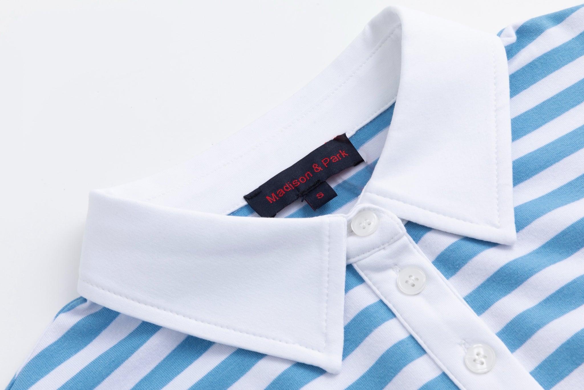 Blue/White Stripes Polo Top