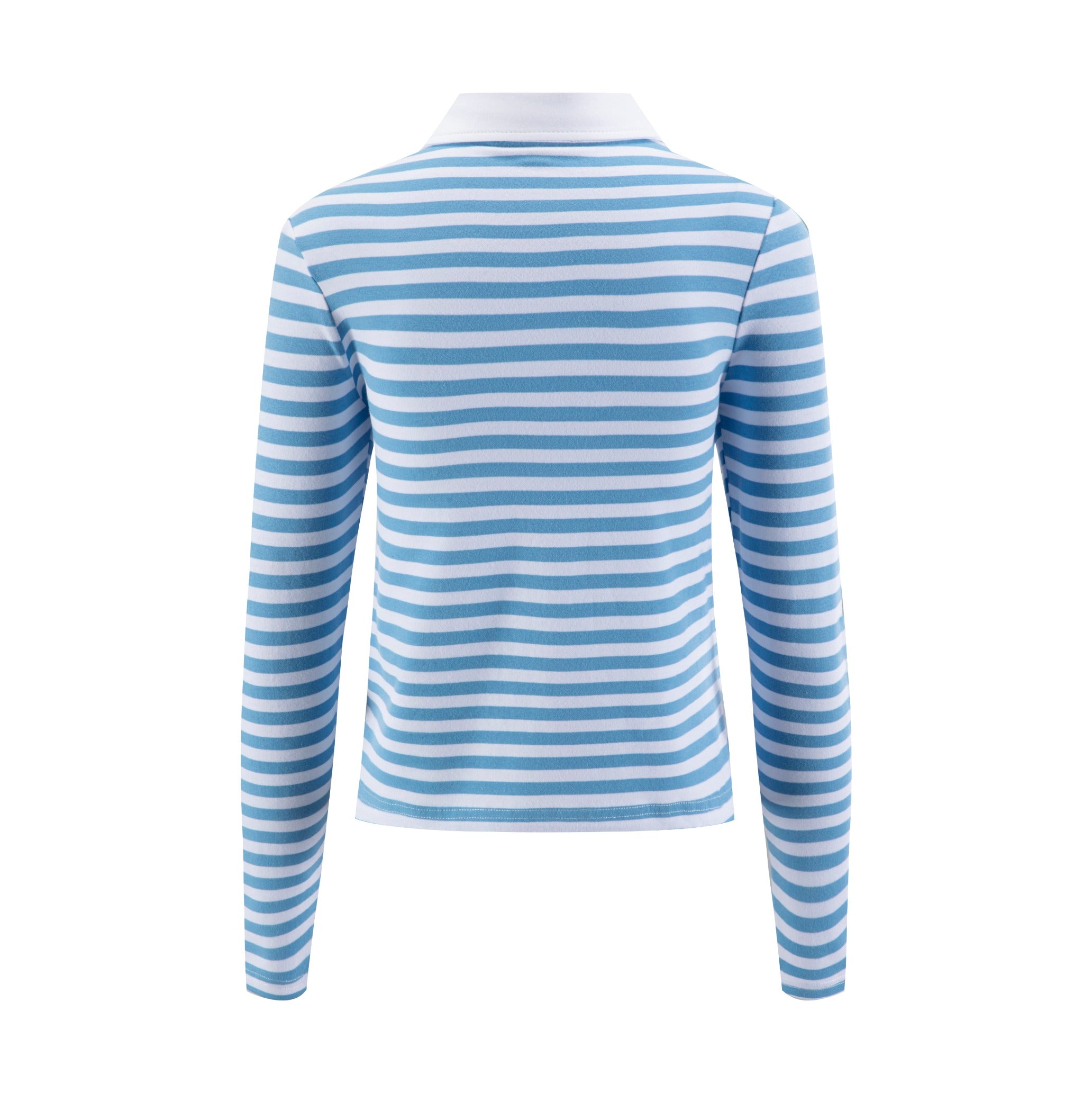 Blue/White Stripes Polo Top