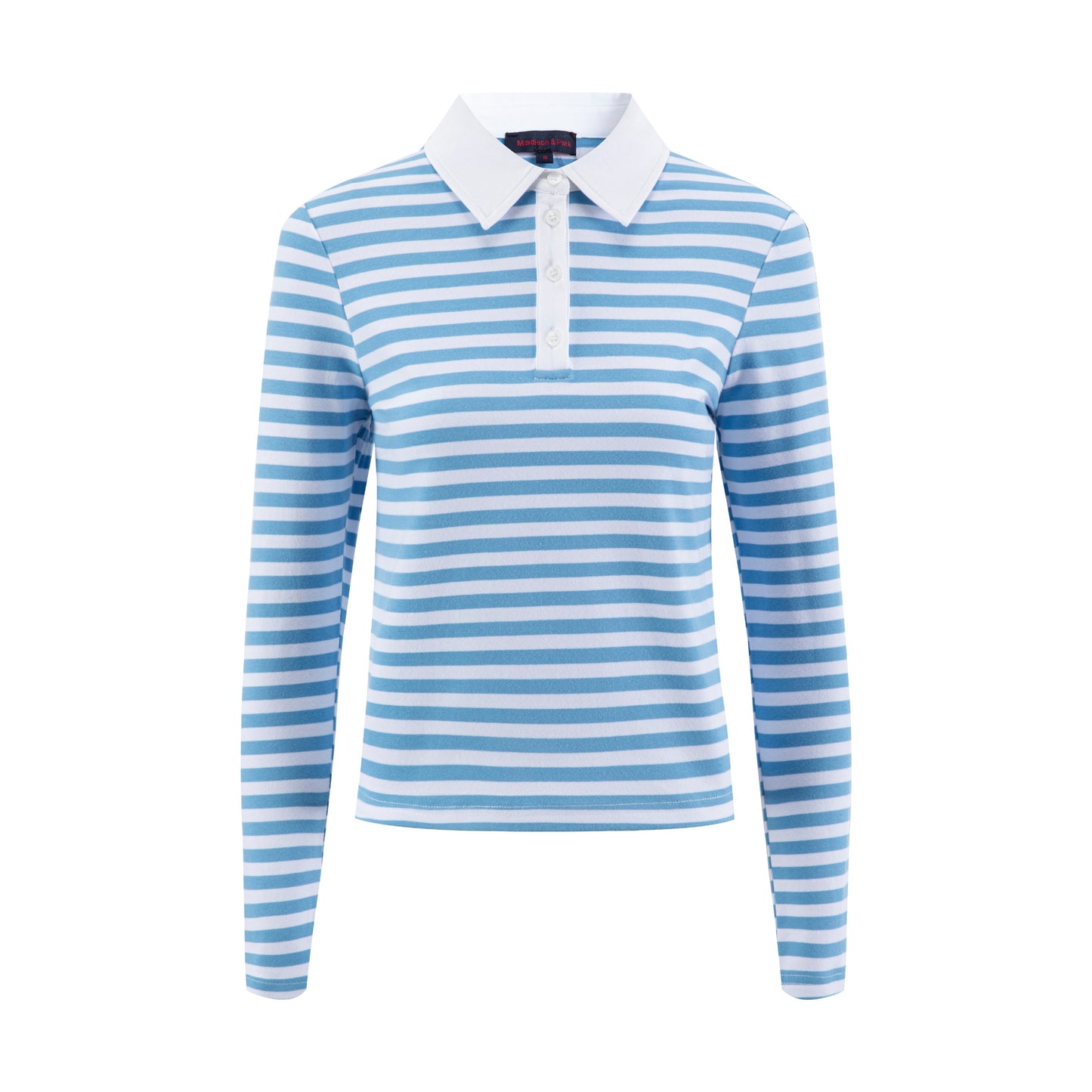 Blue/White Stripes Polo Top