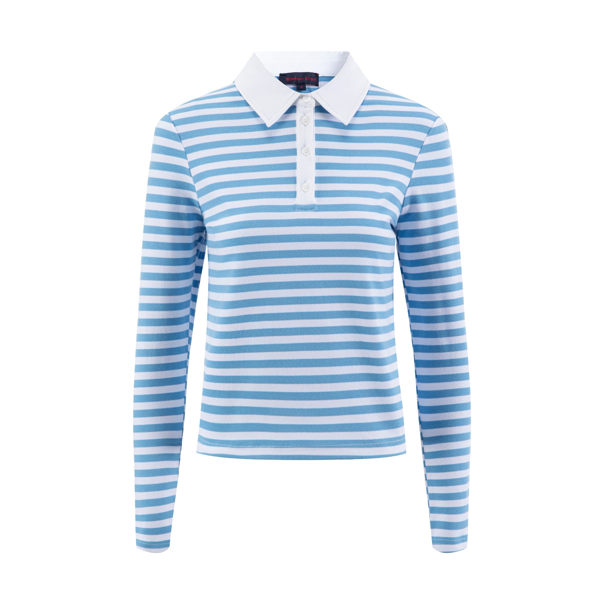 Blue/White Stripes Polo Top