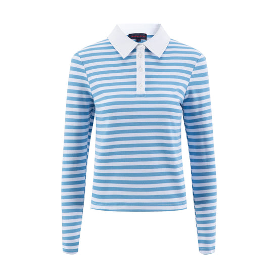 Blue/White Stripes Polo Top