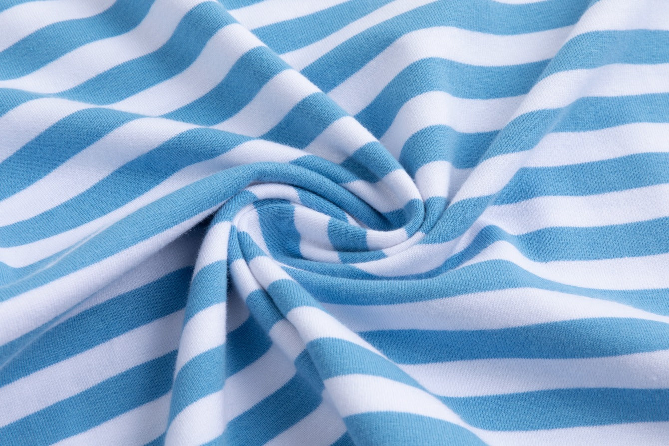 Blue/White Stripes Polo Top