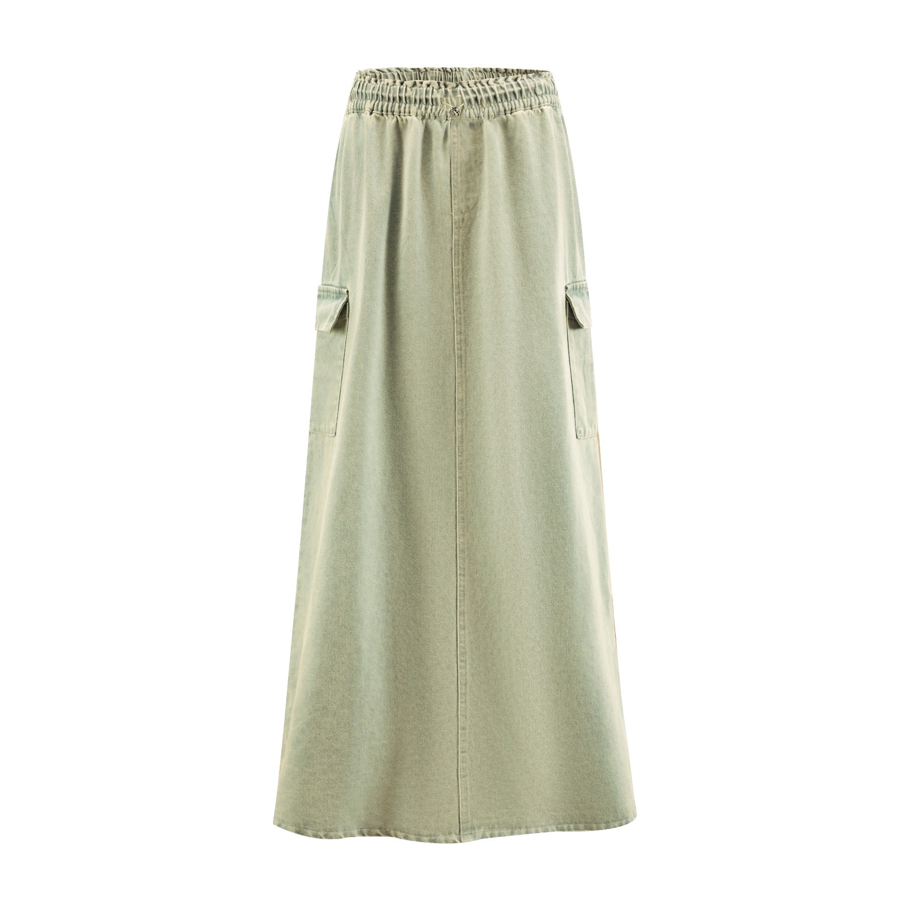 Light Green Denim Cargo Skirt