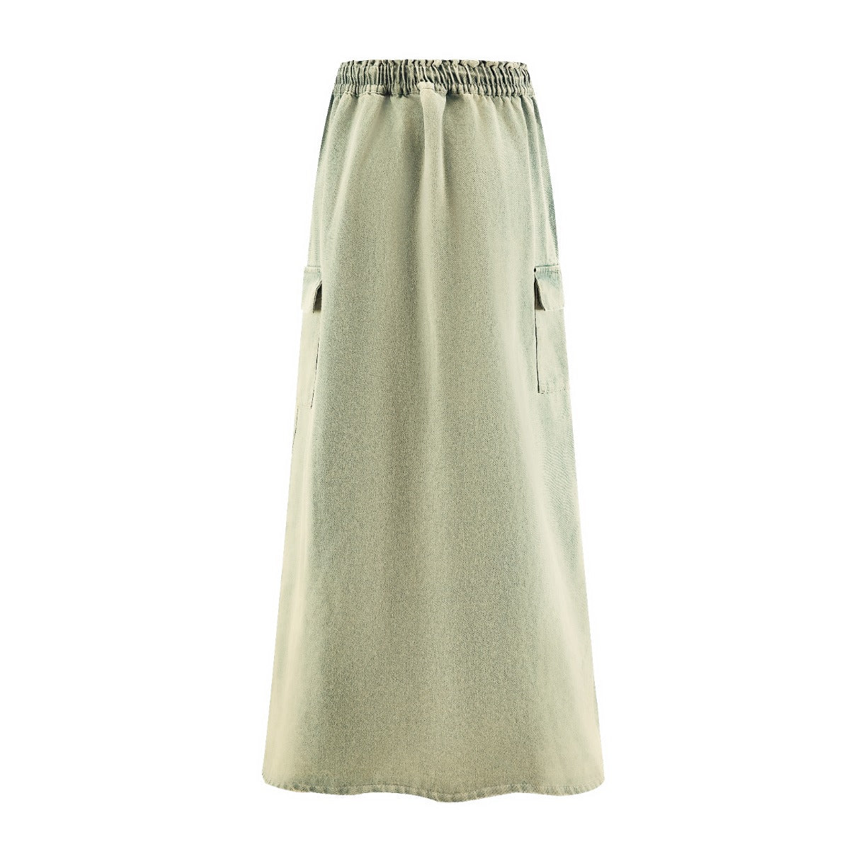 Light Green Denim Cargo Skirt