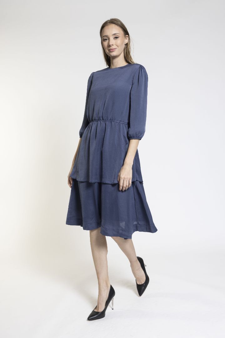 Blue Ruffle Dress - WS23480-C