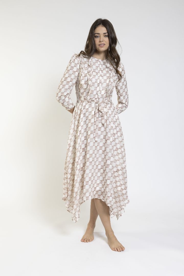 Ruffle In Side Front And Uneven Bottom Dress