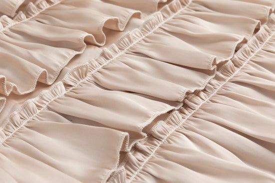 Cream Satin Ruffle Skirt