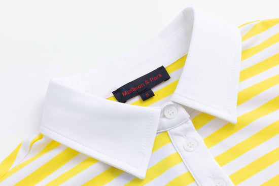 Yellow/White Stripes Polo Top