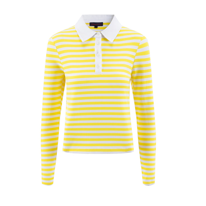 Yellow/White Stripes Polo Top