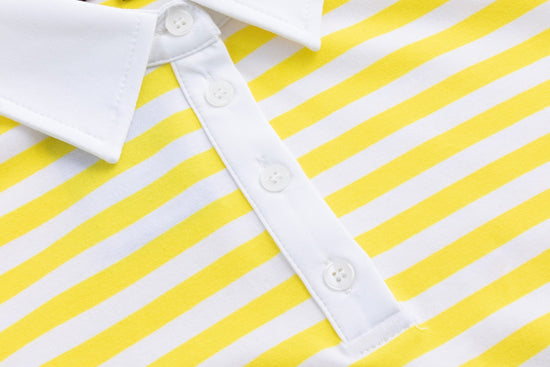 Yellow/White Stripes Polo Top