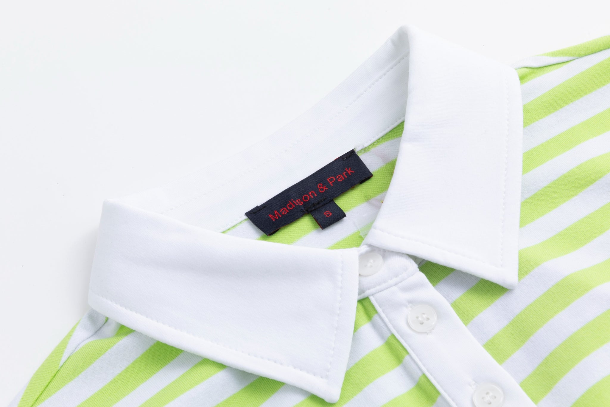 Pistachio/White Stripes Polo Top