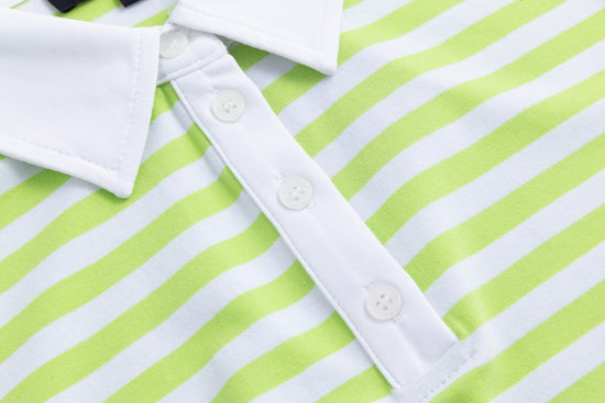 Pistachio/White Stripes Polo Top