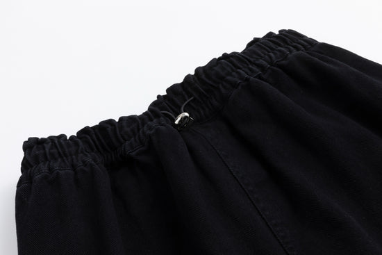 Black Denim Cargo Skirt