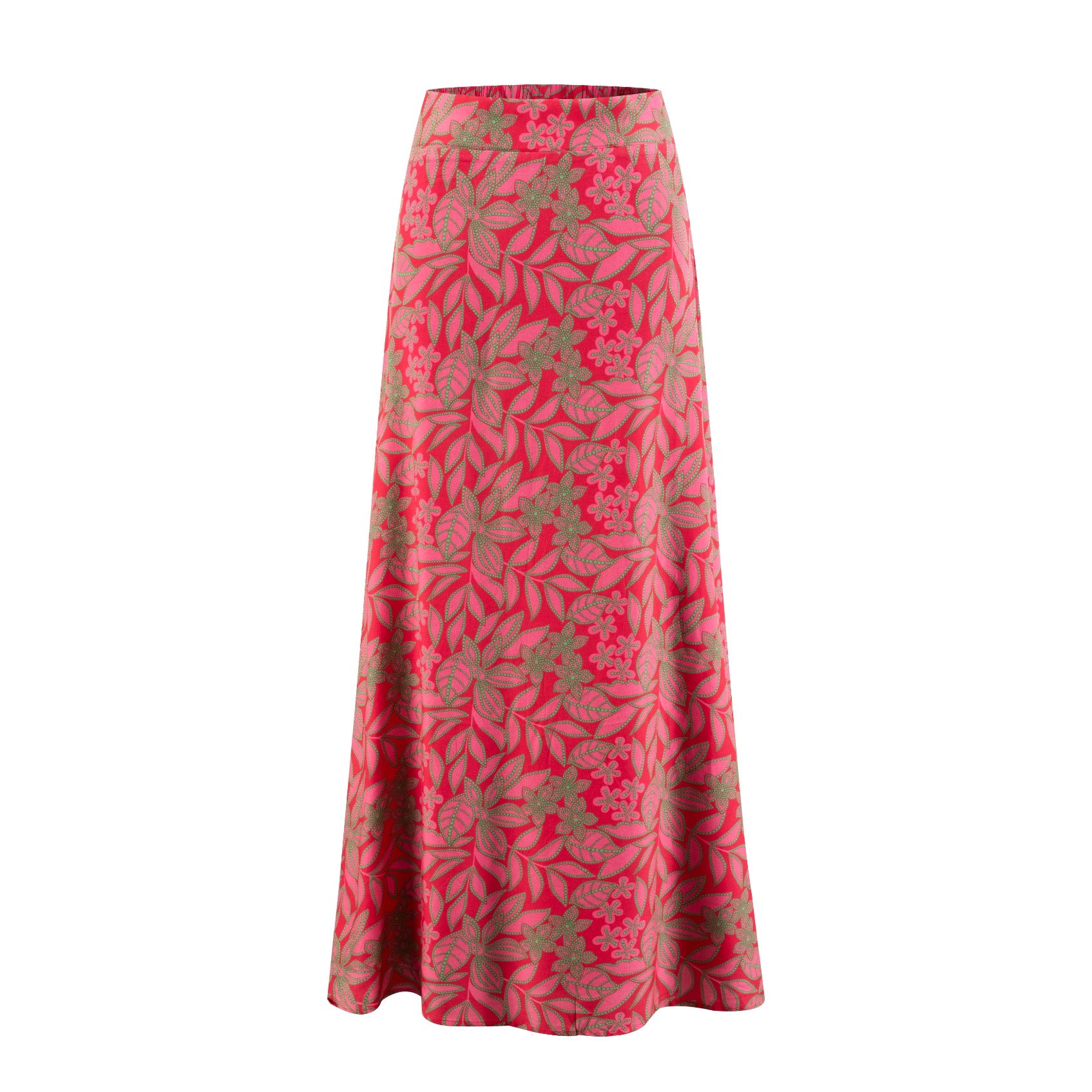 Pink And Green Printed Skirt