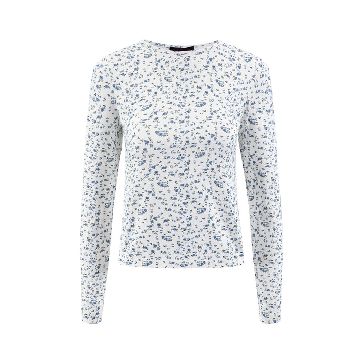 Blue Floral Printed T Shirt