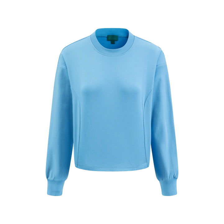 Cropped Piping Top - Robin Blue