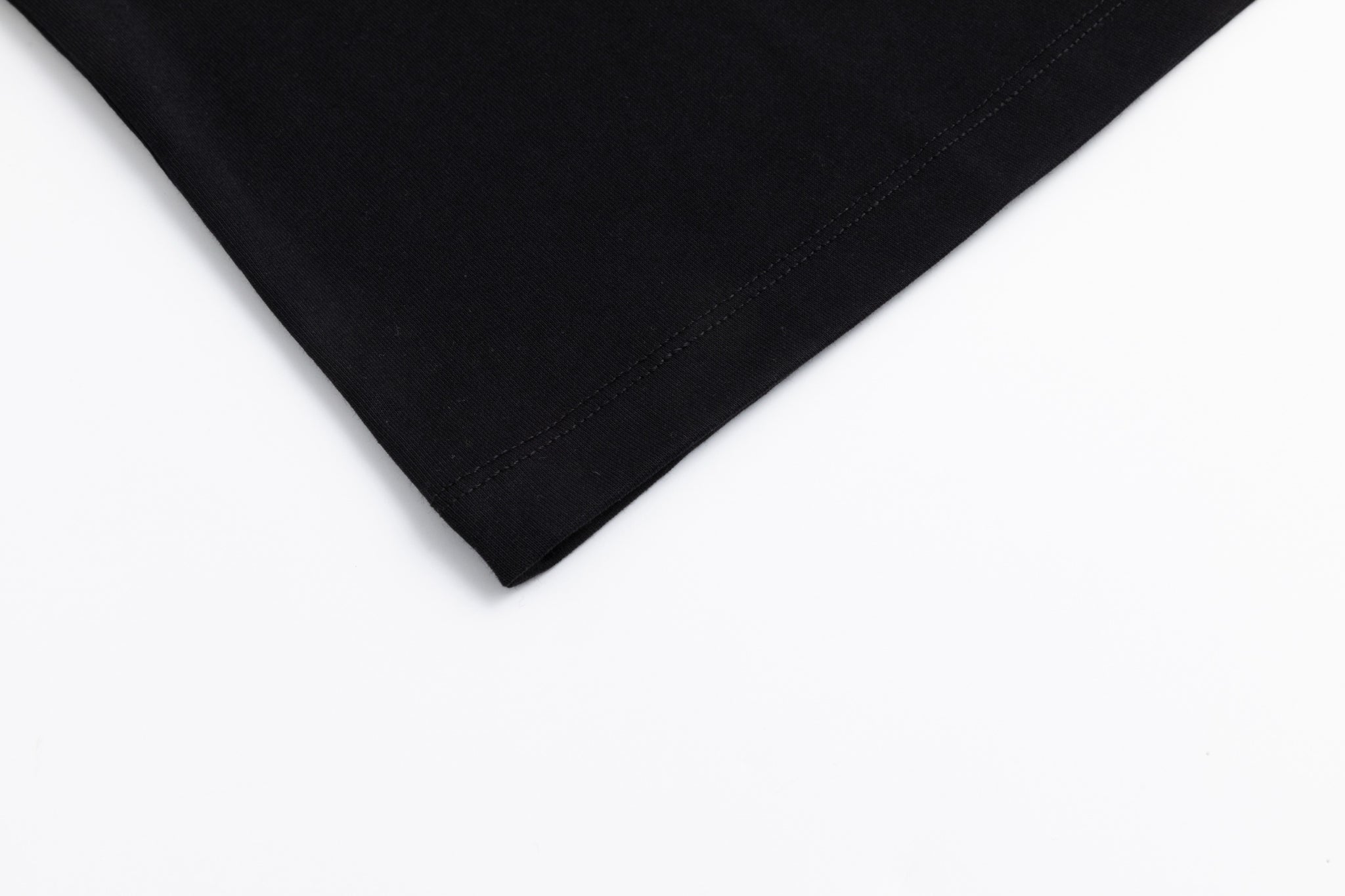 Boxy Fold Over Sleeve T-Shirt- Black