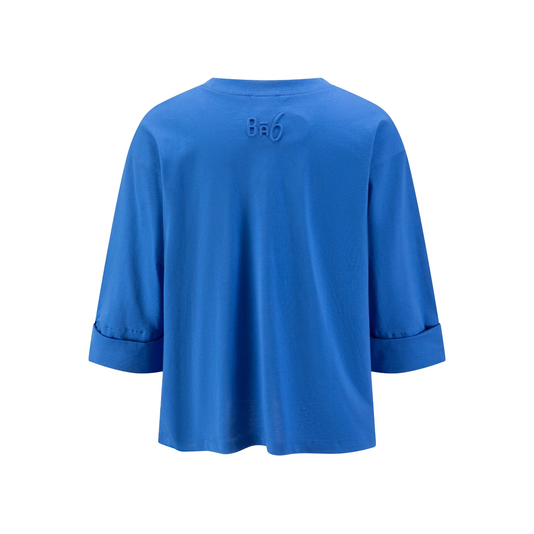 Boxy Fold Over Sleeve T-Shirt - Royal Blue