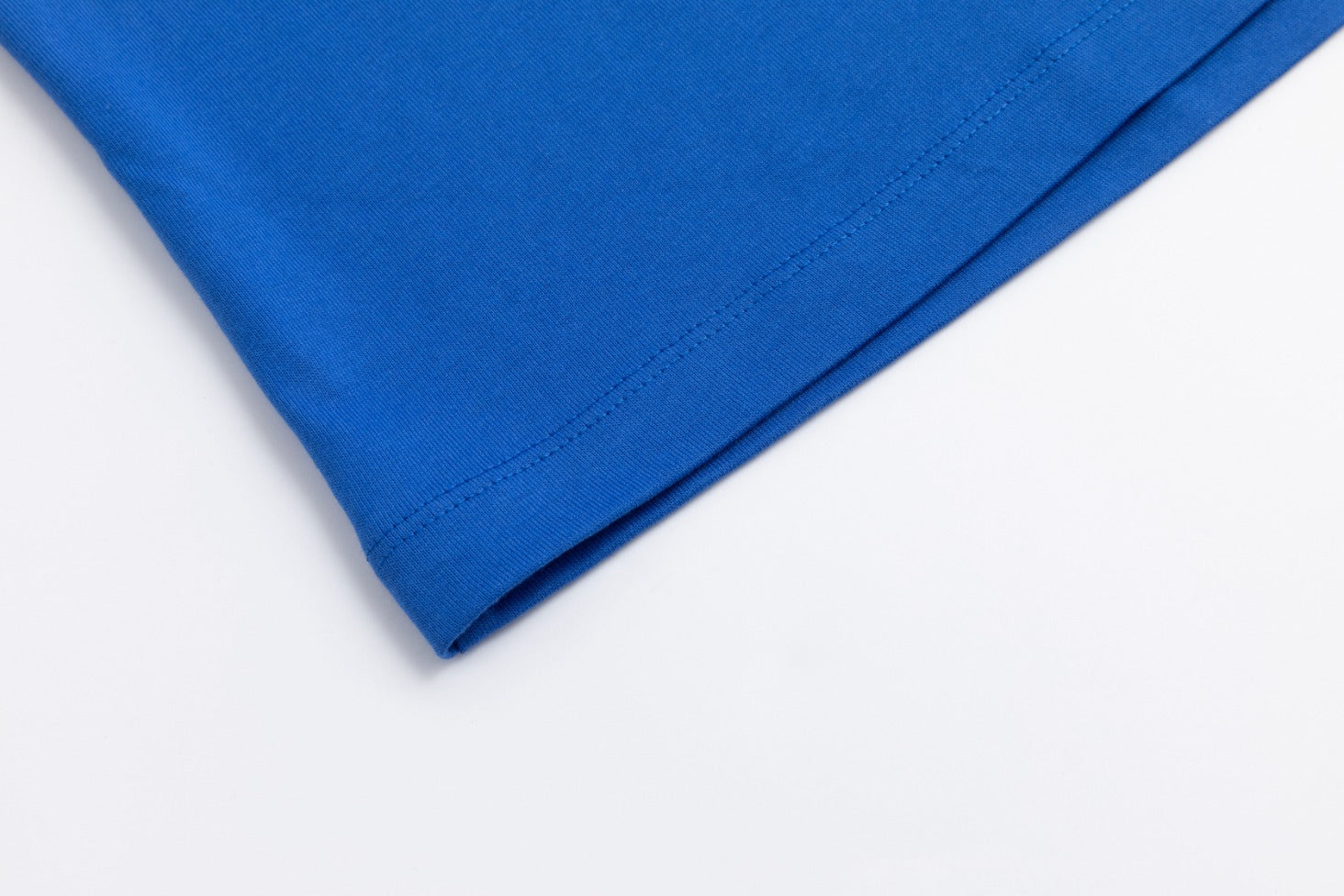 Boxy Fold Over Sleeve T-Shirt - Royal Blue