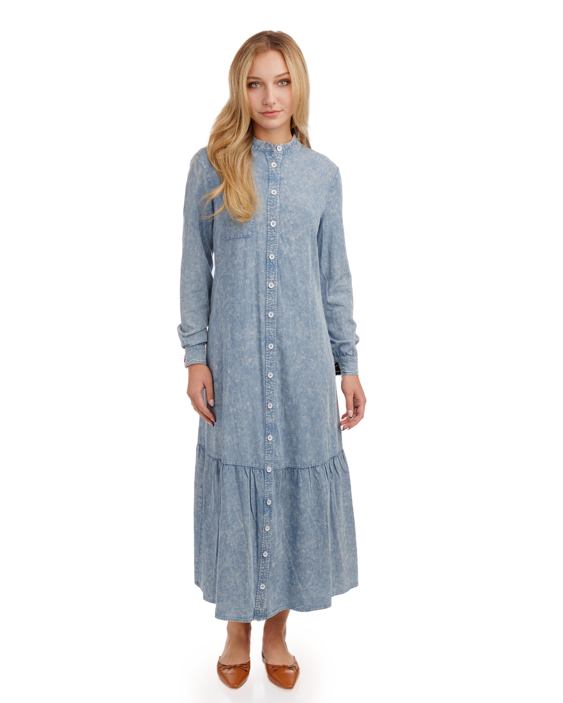 Blue Wash Denim Layer Dress