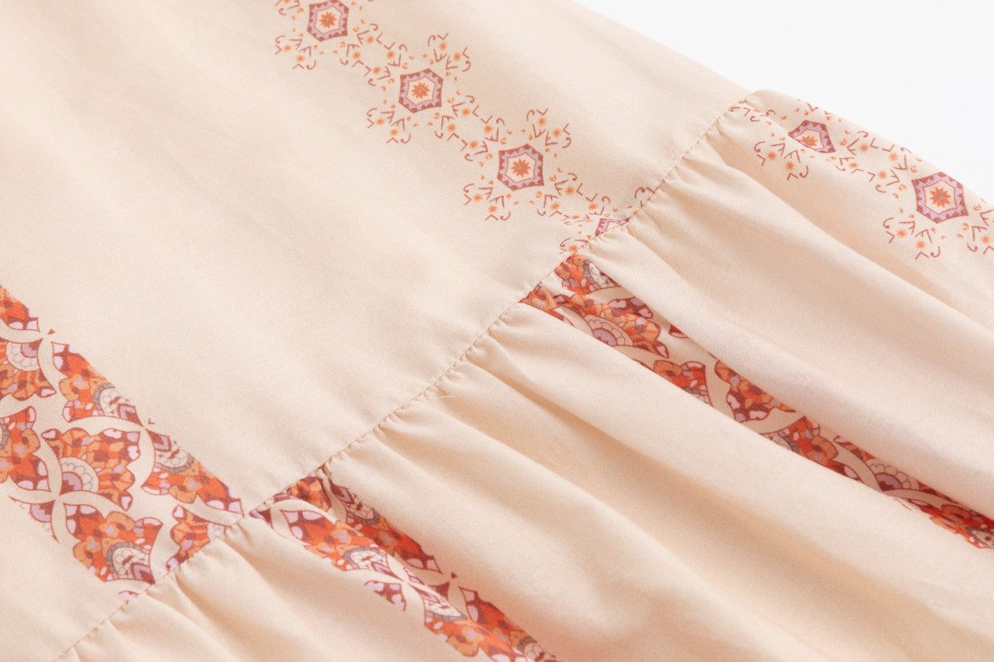 Sand And Peach Printed Skirt