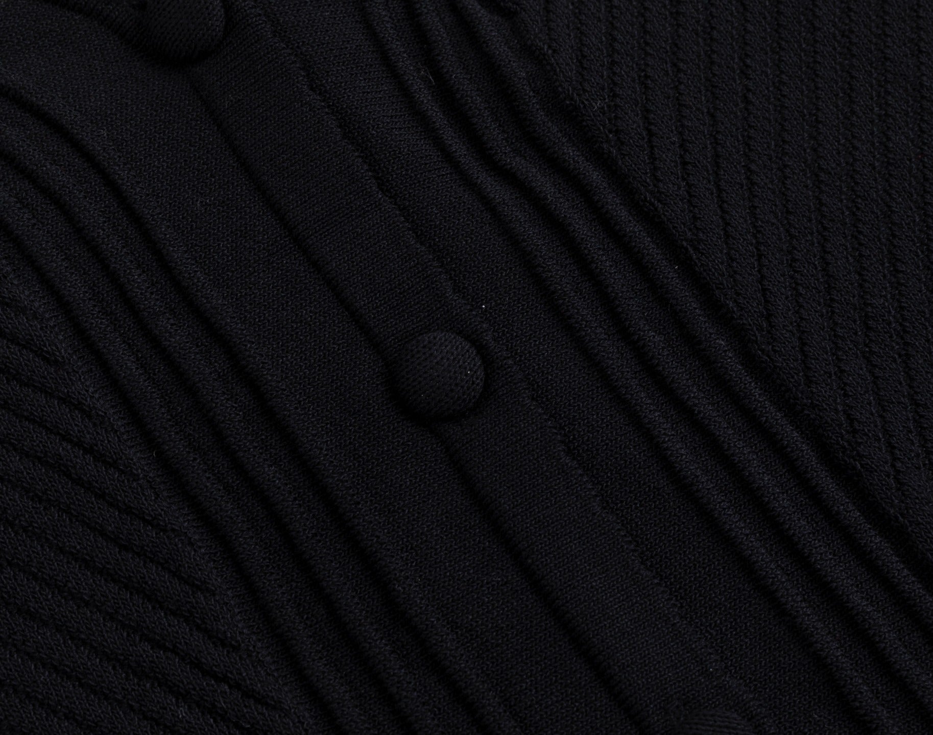 Black Crochet Detail Knit Cardigan