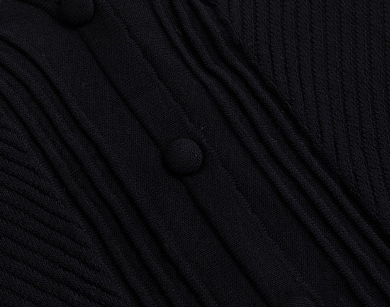 Black Crochet Detail Knit Cardigan