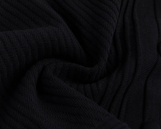 Black Crochet Detail Knit Cardigan